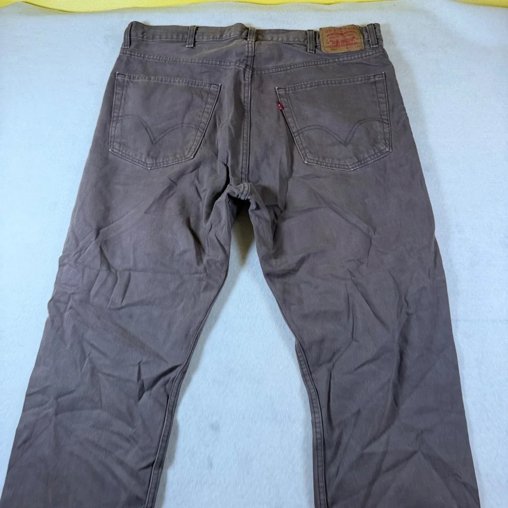 Levis 505 Regular Fit Jeans Mens 40x30 Brown‎ Grey Straight Leg Denim Pants